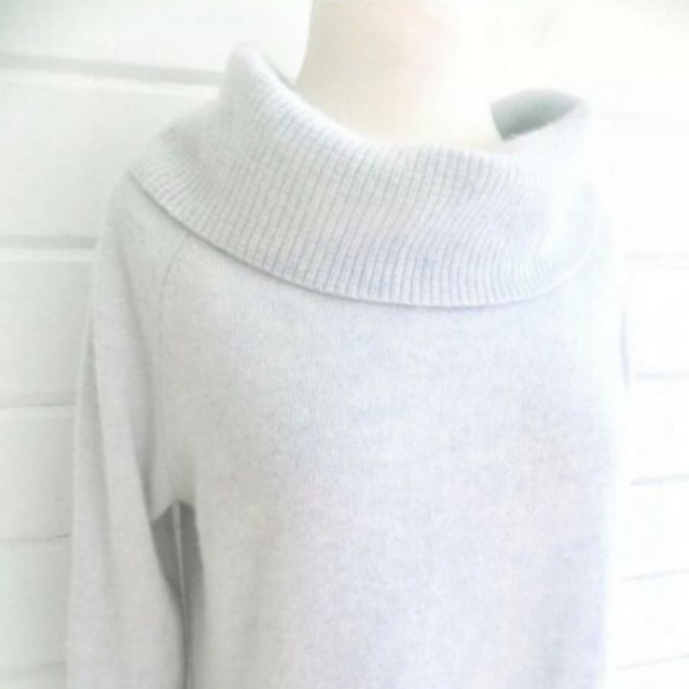 Baby Blue Anthro 100% Cashmere Cowl Neck Sweater